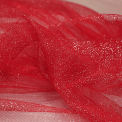 Tule Glitter Vermelho com Prata 