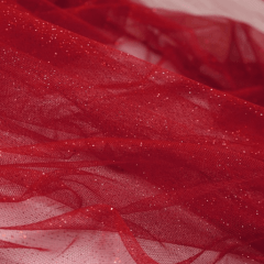 Tule Glitter Vermelho Sobretom