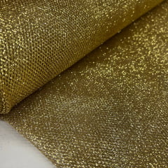 Tela Glitter para Vestido Dourada