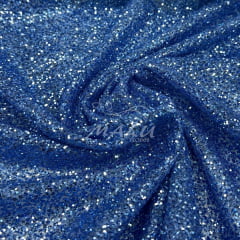 Tule Glitter Pesado Azul