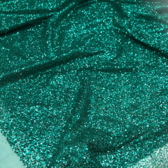 Tule Glitter Pesado Verde 