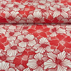 Viscolinho Jardim de Verão Vermelho 
