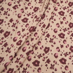 Viscolinho com Elastano Animal Print Leopardo Rosado Viscolinho com Elastano Animal Print Leopardo Rosado