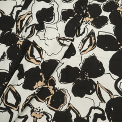 Viscolinho com Elastano Floral Imperial Preto Viscolinho com Elastano Floral Imperial Preto