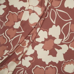 Viscolinho com Elastano Flores Belas Rosê Viscolinho com Elastano Flores Belas Rosê