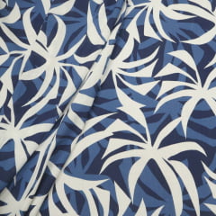 Viscolinho com Elastano Paraiso Tropical Azul