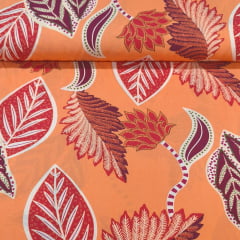 Viscose Flores e Folhas Quentes