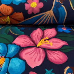 Viscose Farm Flores Coloridas na Noite