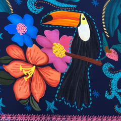 Viscose Farm Flores Coloridas na Noite