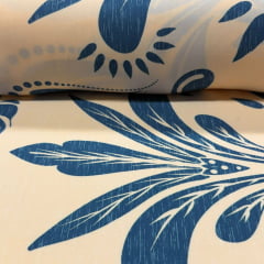 Viscose Farm Flores no Azul Tropical Viscose Farm Flores no Azul Tropical
