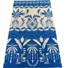 Viscose Farm Flores no Azul Tropical