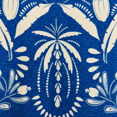 Viscose Farm Flores no Azul Tropical