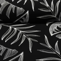 Viscose Farm Folhas no Preto Viscose Farm Folhas no Preto