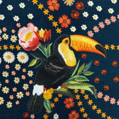 Viscose Farm Tucano Tropical Fundo Azul