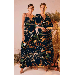 Viscose Farm Tucano Tropical Fundo Azul