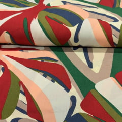 Viscose Folhagem Abstrata Tropical Viscose Folhagem Abstrata Tropical