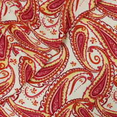 Viscose Paisley Vermelho Viscose Paisley Vermelho