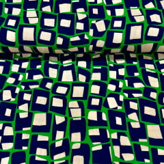 Viscose Recortes Verde e Azul