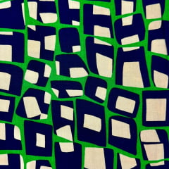 Viscose Recortes Verde e Azul