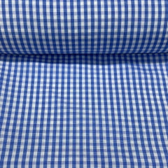 Tecido de Camisa Xadrez Azul Royal Médio