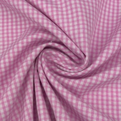 Tecido de Camisa Xadrez Rosa Pequeno