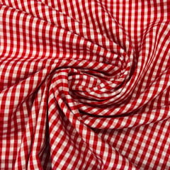Tecido de Camisa Xadrez Vermelho Médio