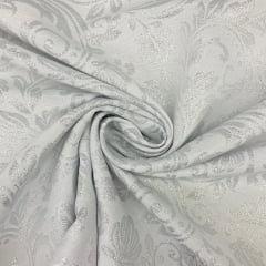 Jacquard Metalizado Branco com Prata