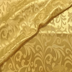 Cetim Brocado Dourado Arabescos Cetim Brocado Dourado Arabescos