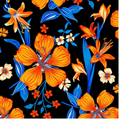 Chitão Flores Lindas no Preto Chitão Flores Lindas no Preto