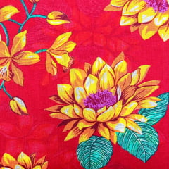Chitão Vermelho com Flor Amarela RRR