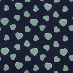 Chita Fake Corações Azuis Chita Fake Corações Azuis