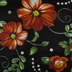Chita Fake Flores Fundo Preto Chita Fake Flores Fundo Preto