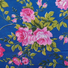 Gorgurinho Floral Rosa fundo Azul D