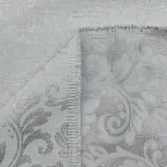 Jacquard Metalizado Branco com Prata