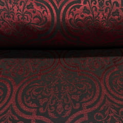 Jacquard Metalizado Ornamento Vermelho