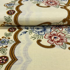 Toalha de Mesa Linhão Floral Coral Toalha de Mesa Linhão Floral Coral