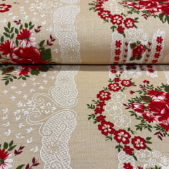 Toalha de Mesa Linhão Floral Vermelho Toalha de Mesa Linhão Floral Vermelho