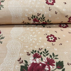 Toalha de Mesa Linhão Flores Carmesin Toalha de Mesa Linhão Flores Carmesin
