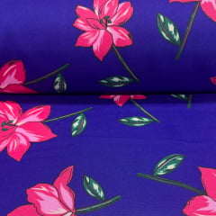 Oxford Estampado Flores no Azul