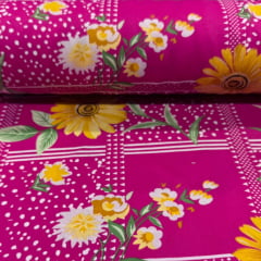 Oxford Estampado Girassol no Rosa