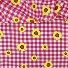 Oxford Estampado Xadrez Girassol Rosa 