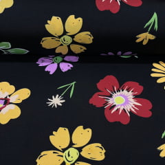 Oxford Floral Preto