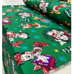 Toalha Natal Oxford Mickey e Minnie