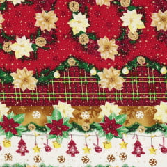 Toalha Natal Clássico Luxo com Brilho Dourado