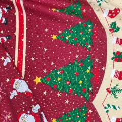 Toalha Natal Arvores Natalinas com Brilho Dourado Toalha Natal Arvores Natalinas com Brilho Dourado