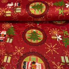 Toalha Natal Brilho de Natal com Brilho Dourado