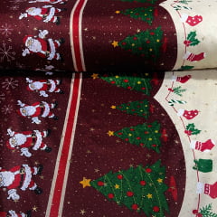 Toalha Natal Divertido com Brilho Dourado