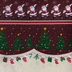 Toalha Natal Divertido com Brilho Dourado