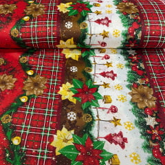 Toalha Natal Clássico Luxo com Brilho Dourado