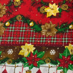 Toalha Natal Clássico Luxo com Brilho Dourado